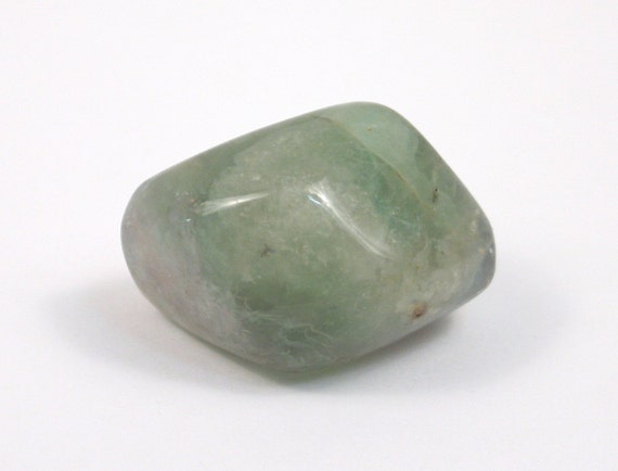 Large Green Purple Tumbled Fluorite Stone by PreciousLTD on Etsy