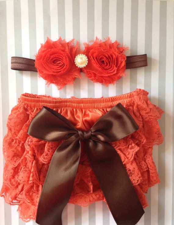 baby girl thanksgiving fall bloomer set lace orange baby girl thanksgiving fall bloomer set lace orange