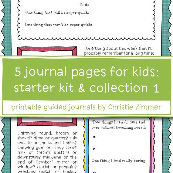 5 Printable Guided Journal Pages for Kids Grades 4-6