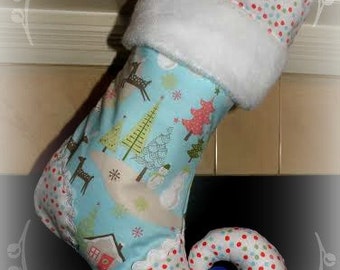 Christmas stocking with personalized name tag