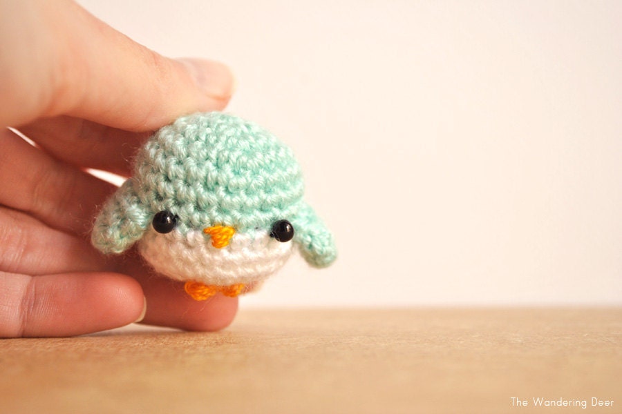 Bird crochet doll amigurumi mint bird kawaii charm kawaii