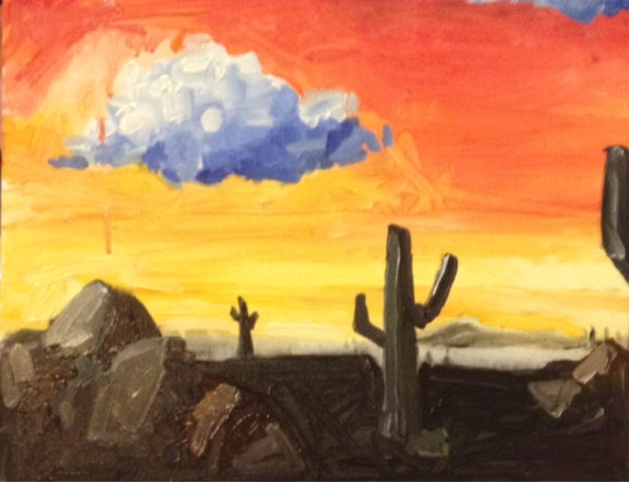 Desert Landscape Original Acrylic Painting