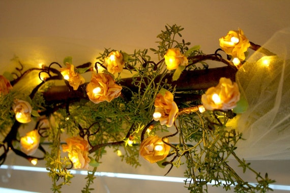 784 New fairy light garlands flowers 446 Flower Fairy Lights, LED, 6ft brown branch, garland, rustic, decor   