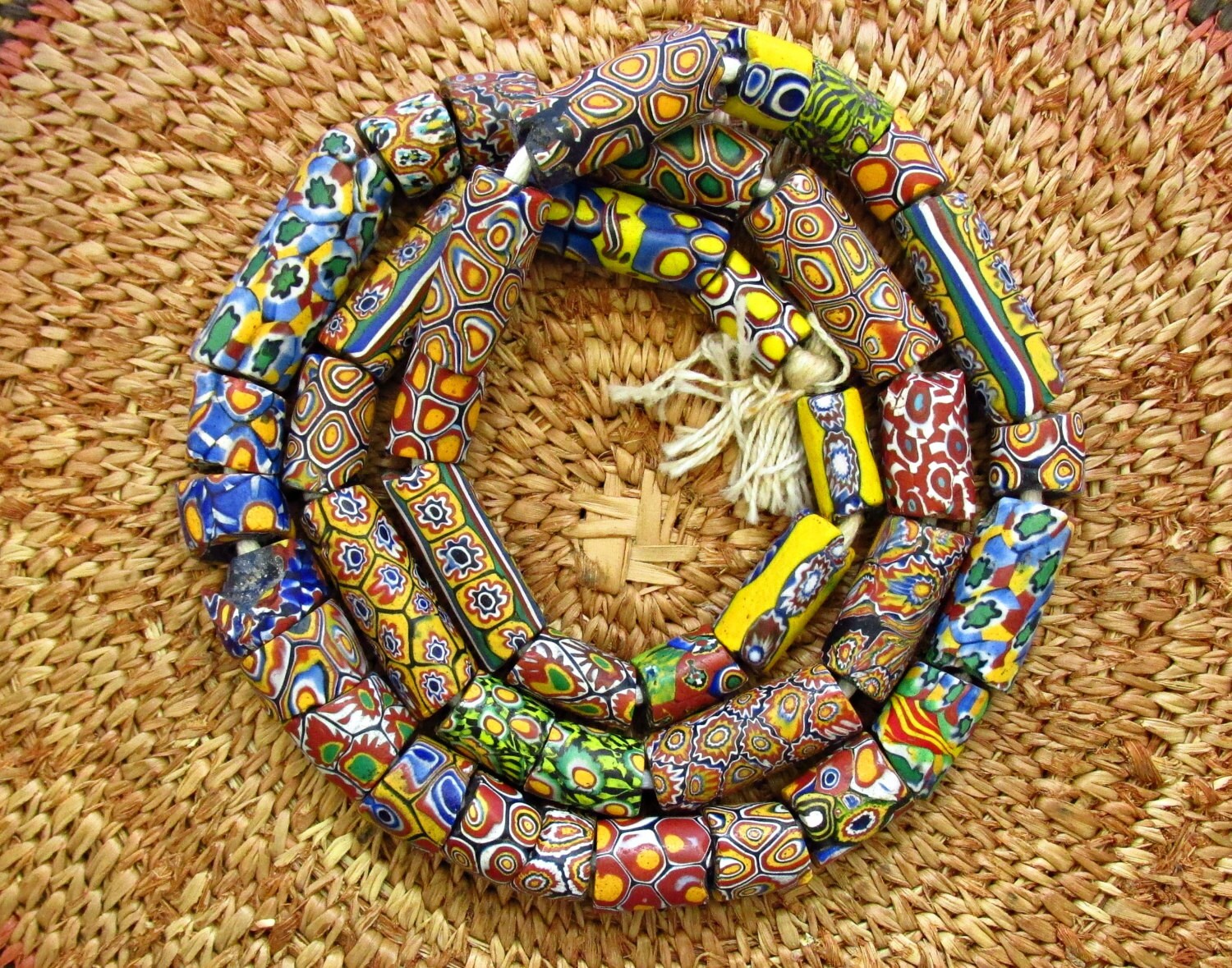 Antique Millefiori Glass Beads