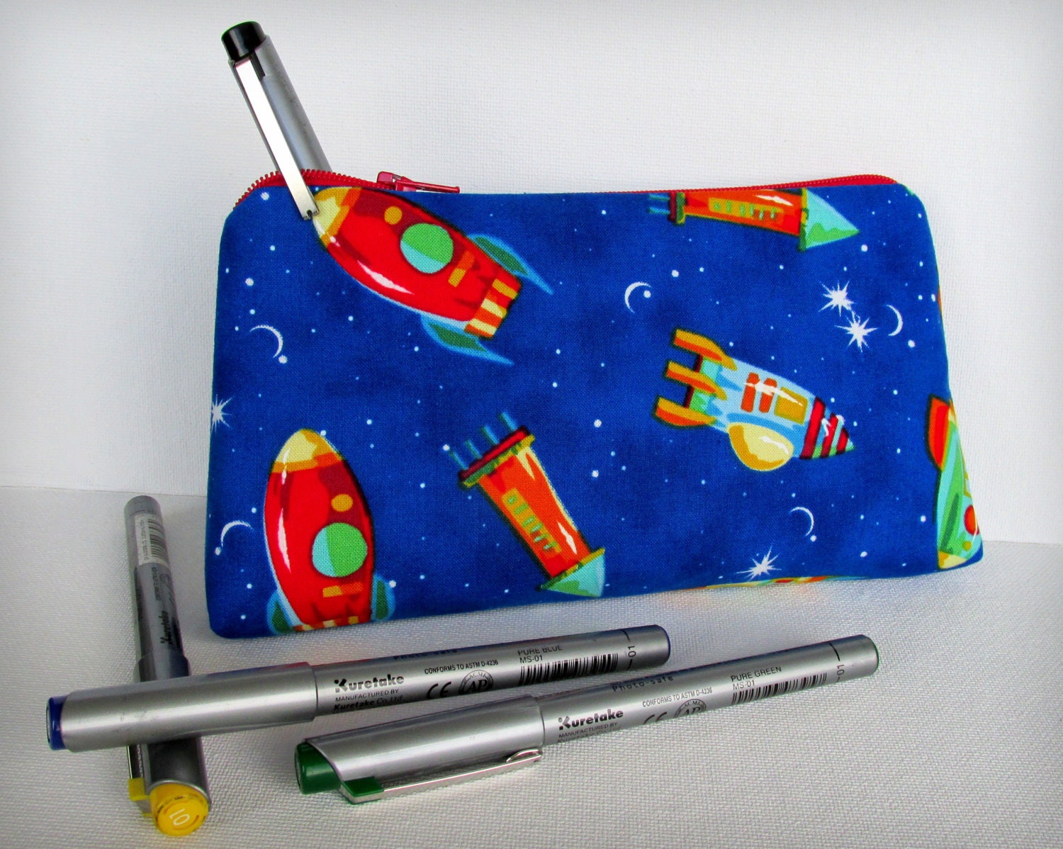 Rocket Ships Large Pencil Case or Pouch AWESOME