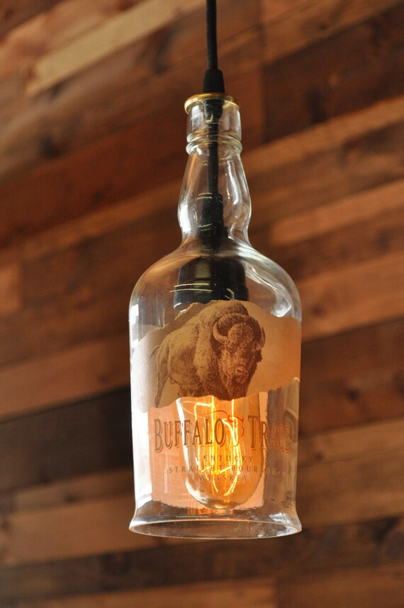 Buffalo Trace Whiskey Bottle Pendant Lamp