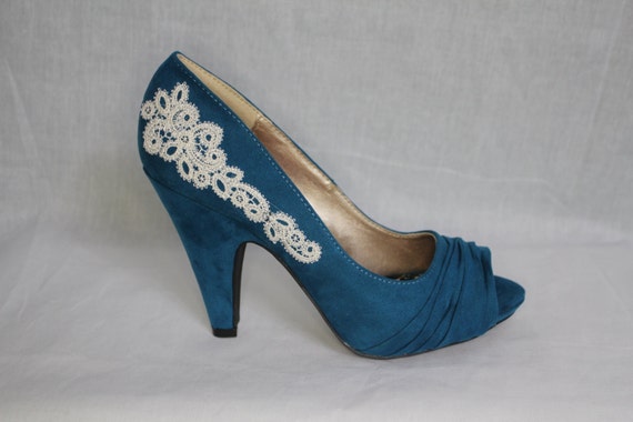 teal lace up heels