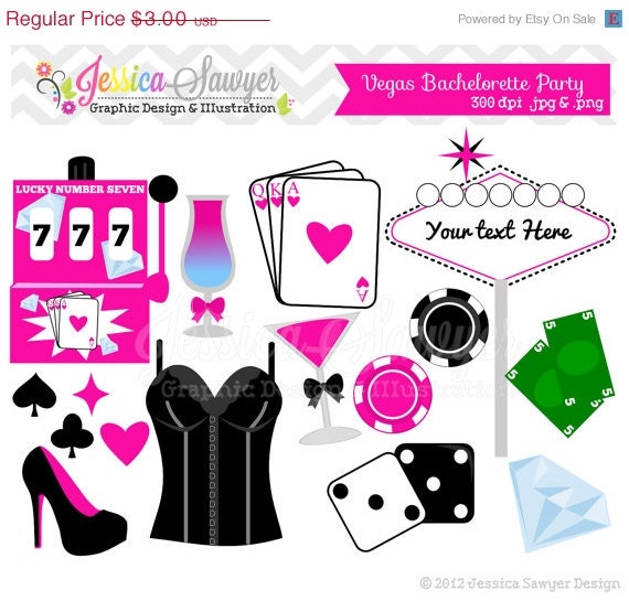 50% OFF - INSTANT DOWNLOAD, Bachelorette clip art - vegas clip art - commercial use - - personal use - scrapbook - invitation - party Il_570xn
