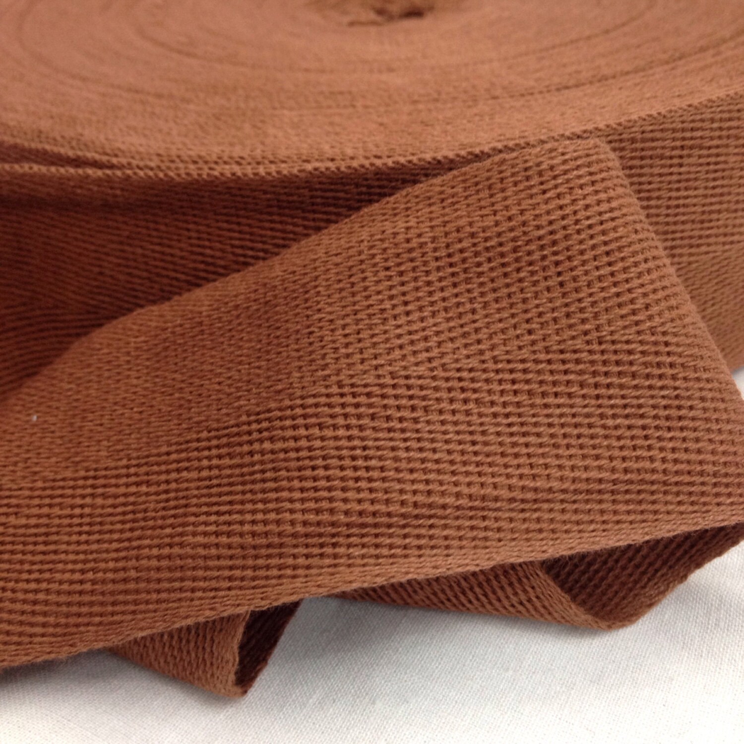 Cotton Twill Tape 2 inches wide 50 yard roll Chocolate Brown