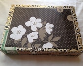 Jewelry Box Flour De Lis and Flowers made out of a Cigar Box by CJW