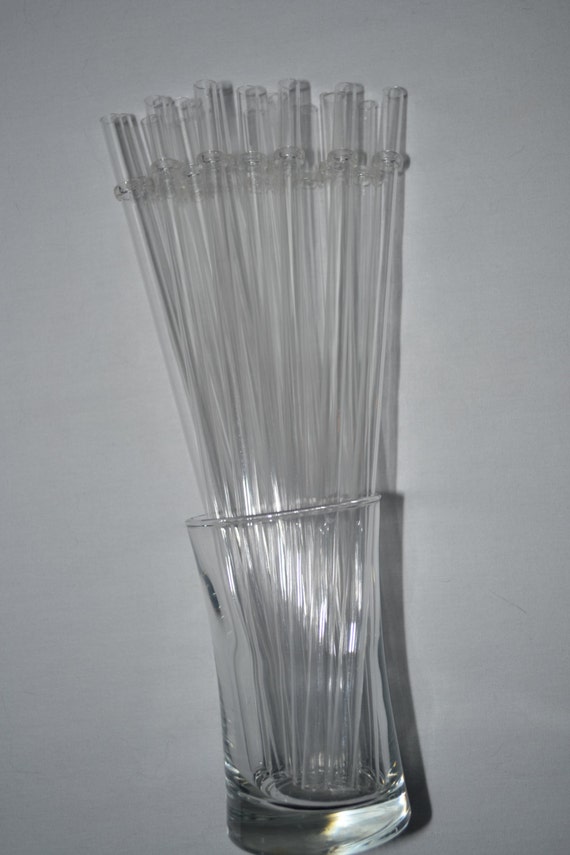 5 Reusable 11 Inch Clear Straws with Rings BPA Free