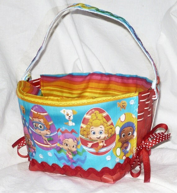 Handcrafted Bubble Guppies EASTER BASKET in hand by Thebigswitch