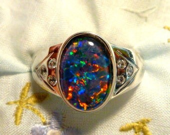 Popular items for mens opal ring on Etsy