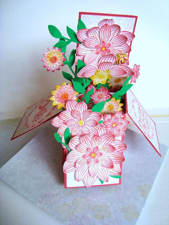 Fancy Hand made cards Pop Up box card Stampin Up by Wcards