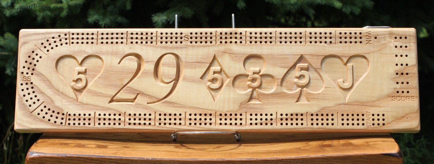 29 Hand Cribbage Board Made From Black Ash