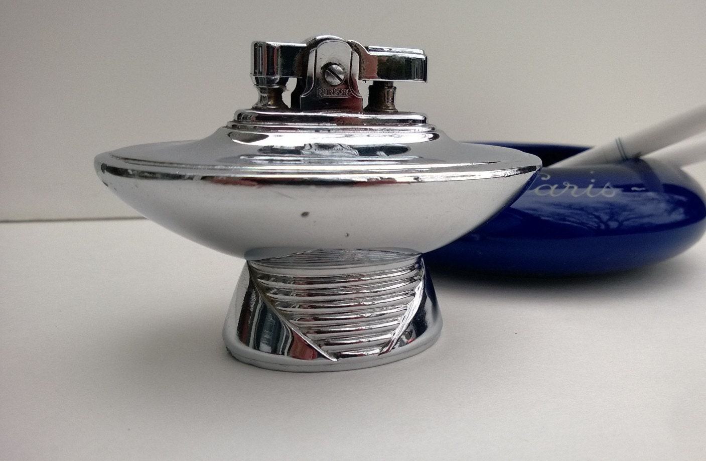 Vintage Lighter MidCentury Tabletop Chrome Lighter by