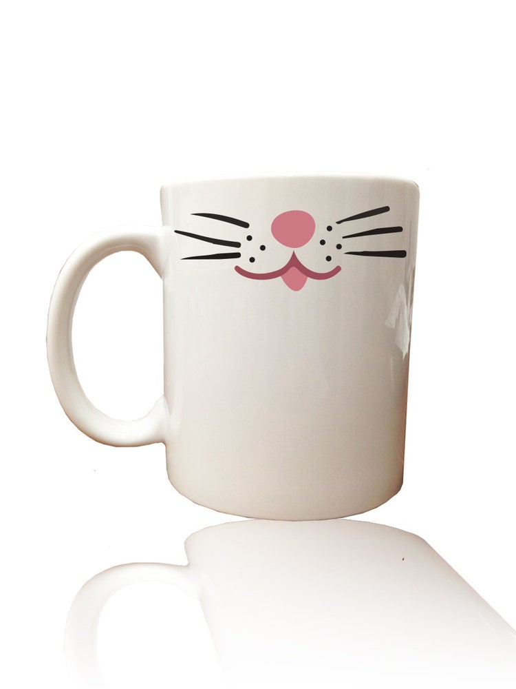 Coffee Mug White Cat Whiskers  hs0224 by humanitysource on Etsy