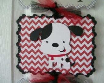 Baby Boy Dalmatian Banner - Puppy Baby Boy Sign - Boy Baby Shower Sign - 3 cards
