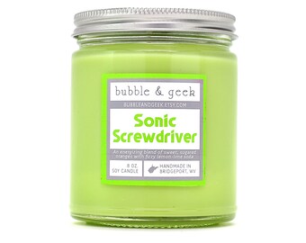 Sonic Screwdriver Scented Soy Candle - 8 oz. jar - geek candle