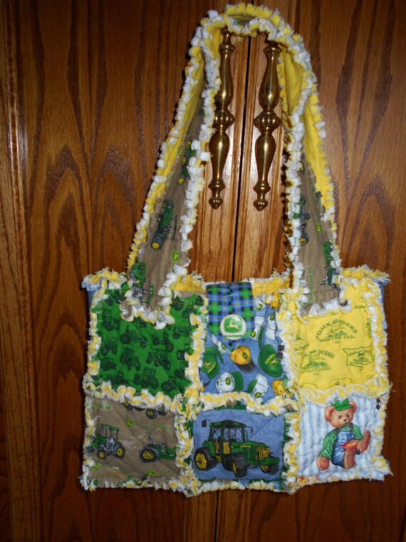 John Deere Fabric Diaper Bag Tote Baby Boy Rag Quilt Bag