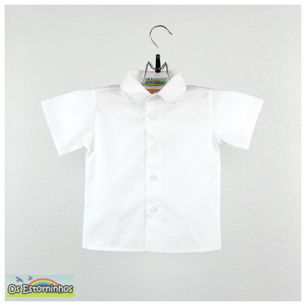 Baby boy shirt Boys short sleeve cotton White shirt
