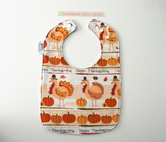 Thanksgivukkah / Hanukkah and Thanksgiving Bib / Double sided bib / Hanukkah one side - Thanksgiving the other side / triple layered bib