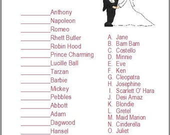 24 Personalized GUESS WHO Bride or Groom Bridal Shower Game by Print4U