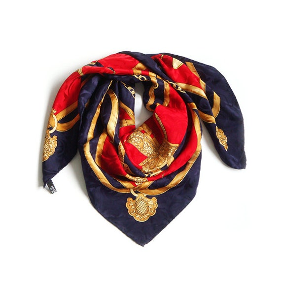 Vintage Silk Scarf Italian Silk Scarf Barocco style