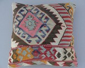 50x50 Kilim Throw pillow Pink Purple Ethnic Decorative Kilim Pilow Cover Wool Handwoven Floor cushion Turkish Pillow 20x20 Rustic Home Decor