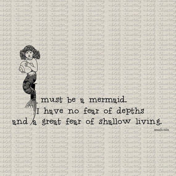 items similar to mermaid quote printable illustration