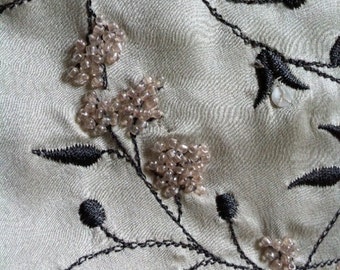 Champagne Colored Silk Blouse With Beading