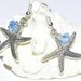 Silver Starfish charm summer earrings blue beaded crystal earrings-everyday cheap-affordable earrings comfortable