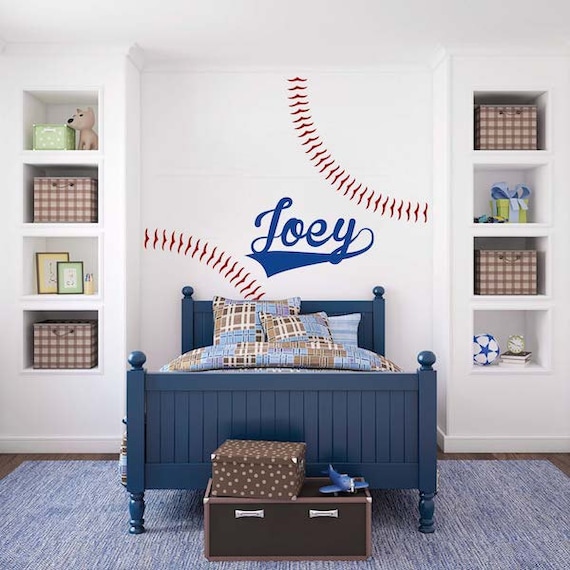 Customizable Baseball Wall Decal Baseball Bedroom Stitches