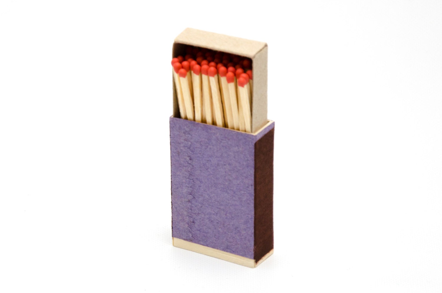 Match box wooden matches with orange heads striker from two