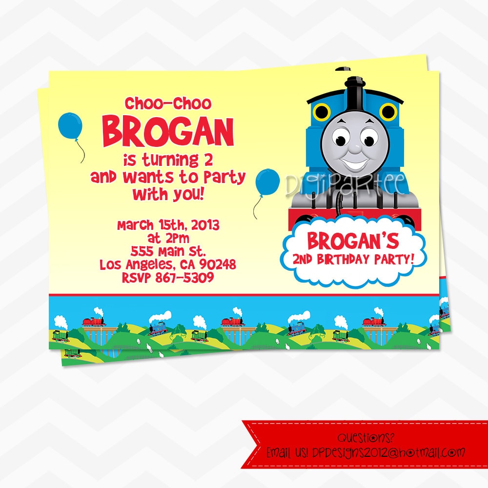 Thomas The Train Invitation by dpdesigns2012 on Etsy