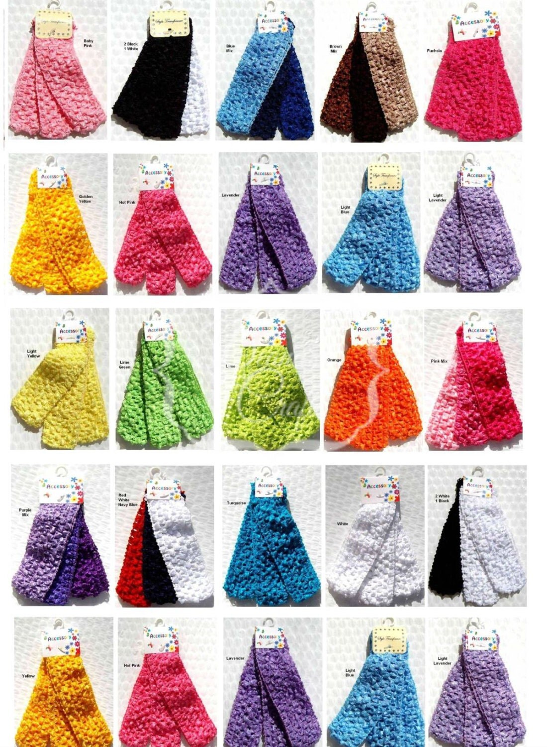 Crochet Headbands Tutu Waistbands 1.5 Inch 3 Piece Lots You