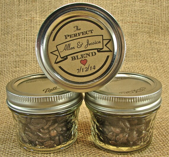 Wedding Coffee or Tea Favors Personalized Perfect Blend Logo