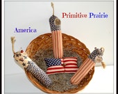 Primitives patriotic firecracker american flag bowl filler, patriotic decoration, Memorial Day  Fourth of July decoration, USA, handmade,OFG