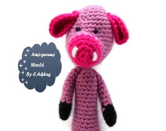 Amigurumi Pattern Crochet PDF - finger pig puppet