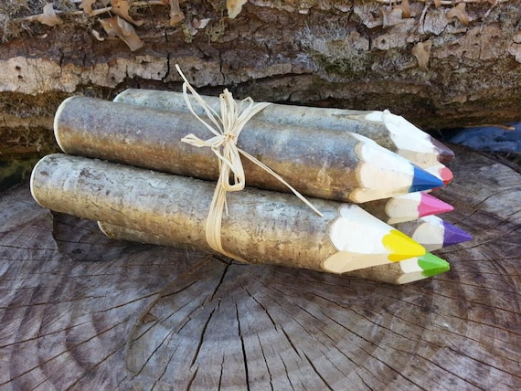 Wooden crayons gift set, wooden pencils, kids, children, outdoor gift, natural gift, spring, wax crayons, crayons, wooden crayons