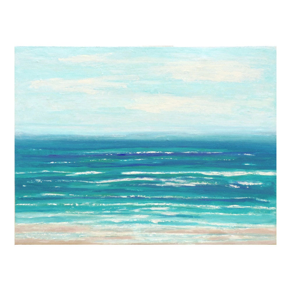 Large Ocean Art Abstract Painting Beach Decor by