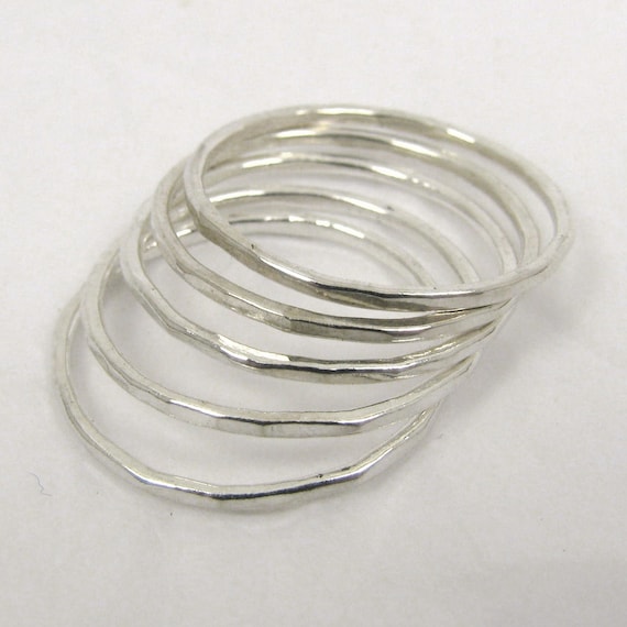 Rings, Thin Fine Silver Stacking rings, Pure Silver Rings, Thin Silver ...