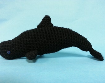 Short Finned Pilot Whale Amigurumi Crochet Pattern w/ Long Fin Option PDF