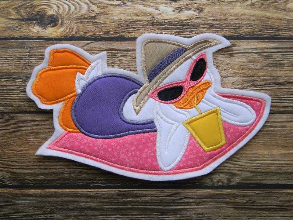 Daisy Duck Beach Towel Embroidered Applique No Sew Patch