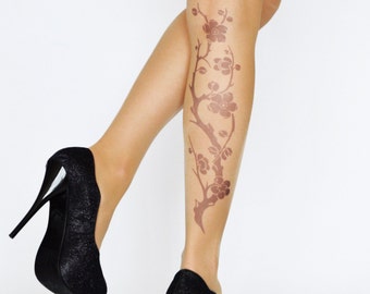 Nude tattoo tights | Etsy