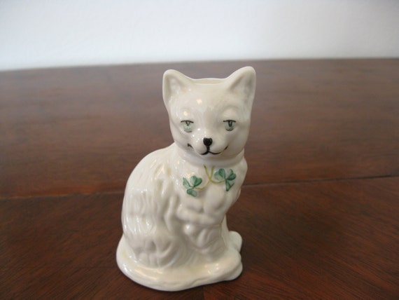 belleek cat figurine