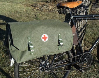 Vintage European Cotton Canvas Bike Pannier Messenger Bag for Everything Like ipad and iphone