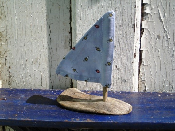 Kleine holz boot lila segelboot driftwood art kinder craft kit