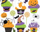 80% OFF SALE Halloween cupcake clipart commercial use, vector graphics, digital clip art, digital images - CL564 Il_170x135