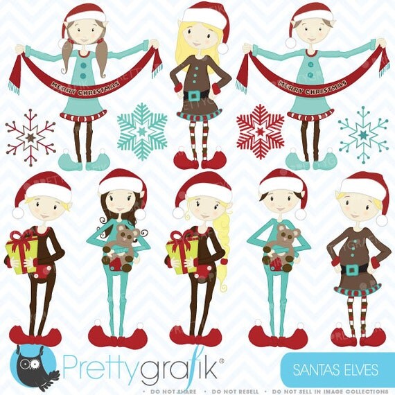 80% 0FF SALE christmas elves clipart commercial use, vector graphics, digital clip art, digital images - CL418 Il_570xn